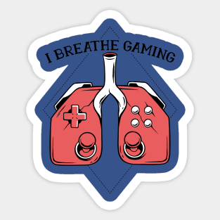 Funny Gamer Gift 'Controller Lungs' Video Gaming Merch Design Sticker